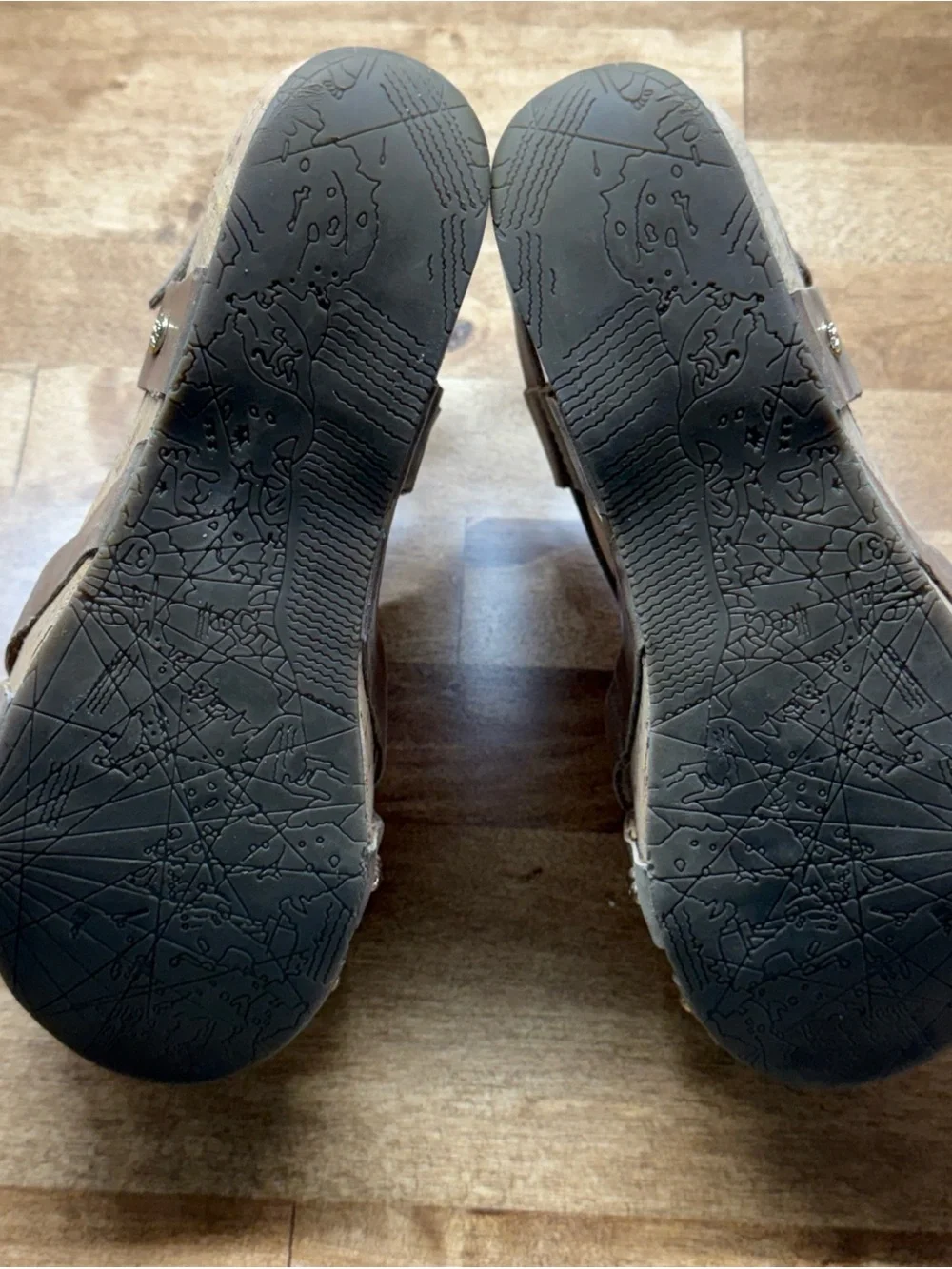 Bussola Formentera Sandals Womens 37 Cork Wedge Strappy Slingback Gray Leather